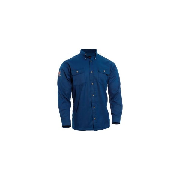 TECGEN Select Flame Resistant Work Shirt, L-LN, Royal Blue,